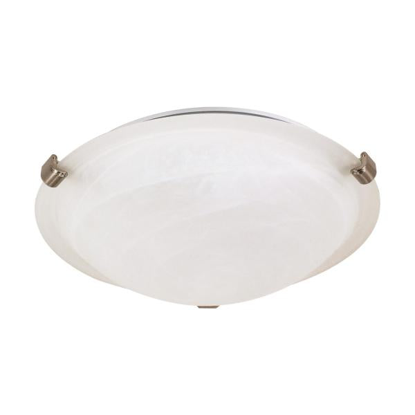 1 Light - 12 in. - Flush Mount - Tri-Clip with Alabaster Glass