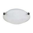 1 Light - 12 in. - Flush Mount - Tri-Clip with Alabaster Glass