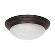 2 Light - 14 in. - Flush Mount - Twist and Lock with Alabaster Glass