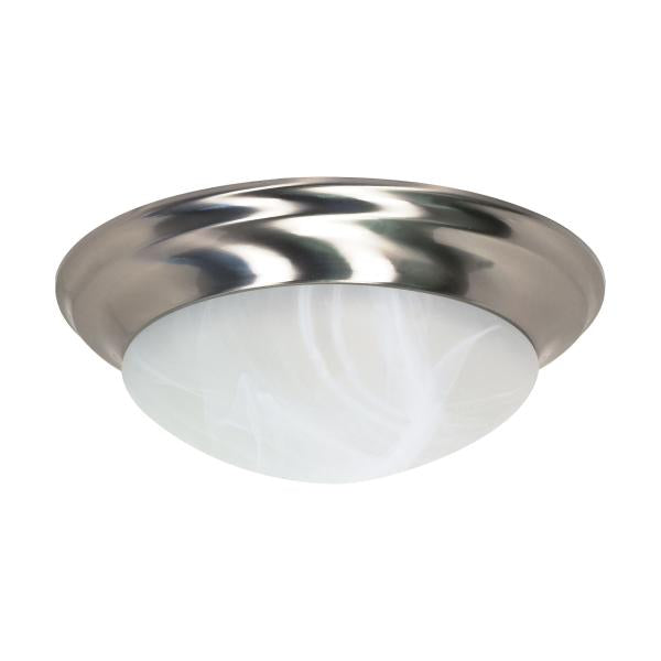 3 Light - 17 in. - Flush Mount - Twist and Lock with Alabaster Glass