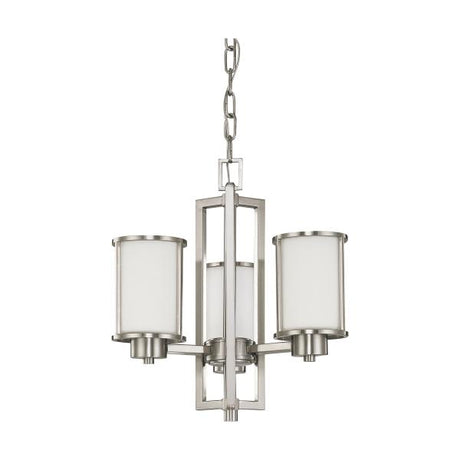 Odeon - 3 Light - (convertible up/down) Chandelier with Satin White Glass