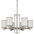 Odeon - 6 Light - (convertible up/down) Chandelier with Satin White Glass