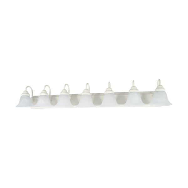 Ballerina - 7 Light - 48 in. - Vanity with Alabaster Glass Bell Shades