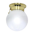 1 Light - 6 in. - Ceiling Mount - White Ball with Pull Chain Switch