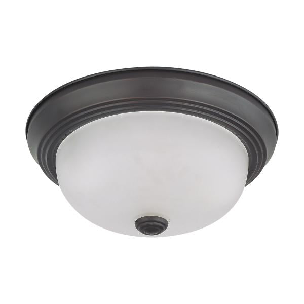 2 Light - 11 in. - Flush Mount with Frosted White Glass