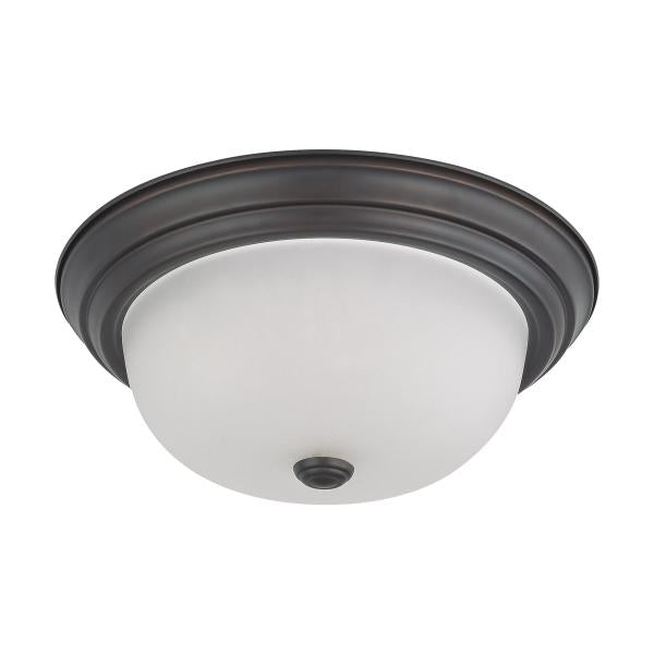 2 Light - 13 in. - Flush Mount with Frosted White Glass