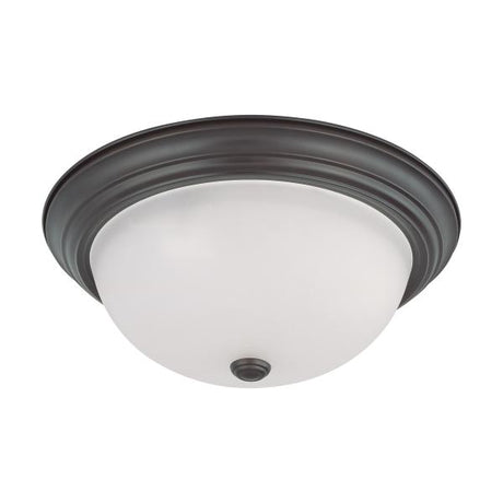 3 Light - 15 in. - Flush Mount with Frosted White Glass