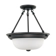 2 Light - 13 in. - Semi-Flush with Frosted White Glass