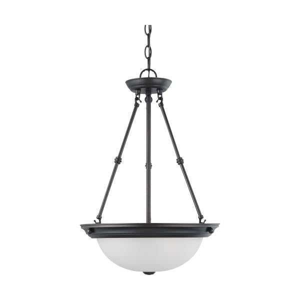 3 Light - 15 in. - Pendant with Frosted White Glass