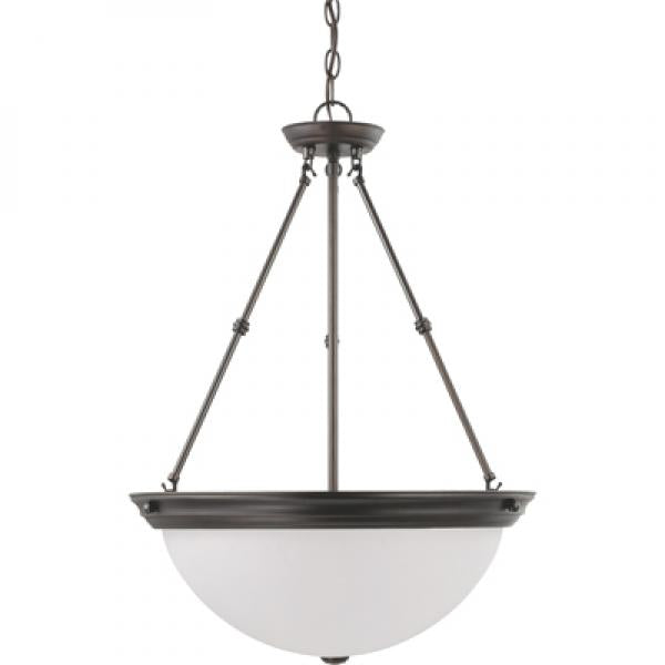 3 Light - 20 in. - Pendant with Frosted White Glass