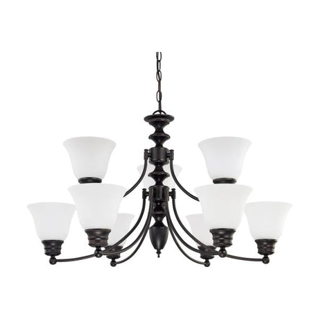 Empire - 9 Light - 32 in. - Chandelier with Frosted White Glass