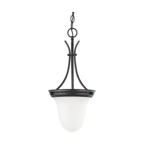 1 Light - 10 in. - Pendant with Frosted White Glass