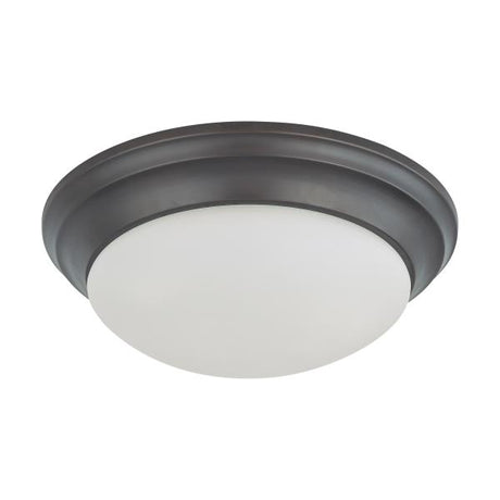 2 Light - 14 in. - Flush Mount Twist and Lock with Frosted White Glass