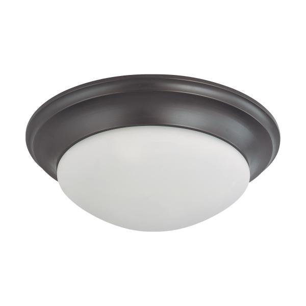 3 Light - 17 in. - Flush Mount Twist and Lock with Frosted White Glass