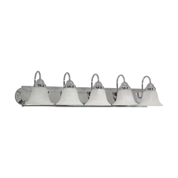 Ballerina - 5 Light - 36 in. - Vanity with Alabaster Glass Bell Shades