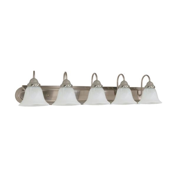 Ballerina - 5 Light - 36 in. - Vanity with Alabaster Glass Bell Shades