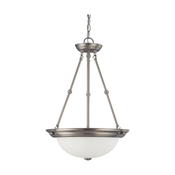 3 Light - 15 in. - Pendant with Frosted White Glass