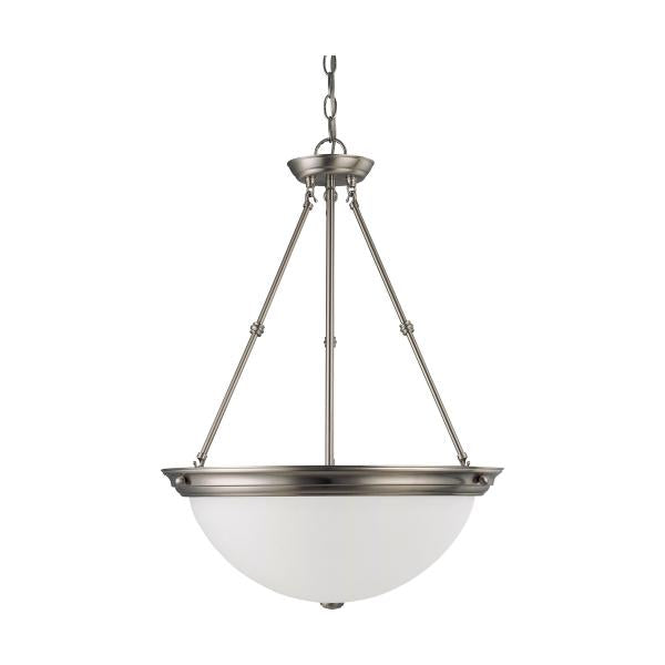 3 Light - 20 in. - Pendant with Frosted White Glass