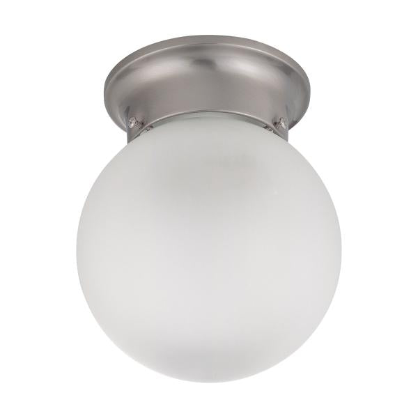 1 Light - 6 in. - Ceiling Mount with Frosted White Glass