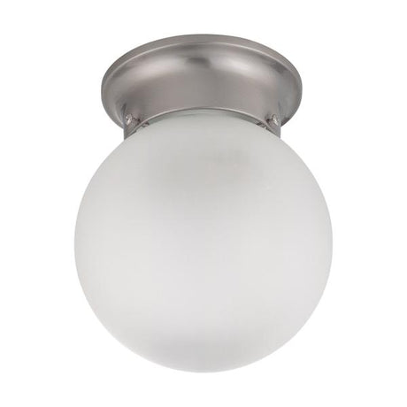 1 Light - 6 in. - Ceiling Mount with Frosted White Glass