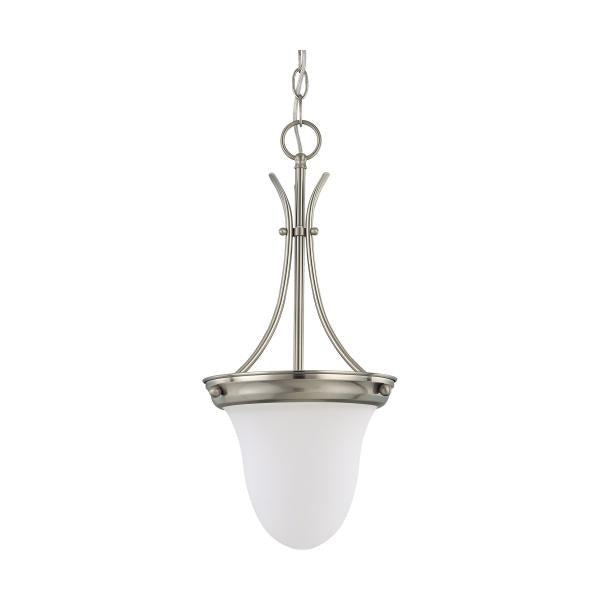 1 Light - 10 in. - Pendant with Frosted White Glass