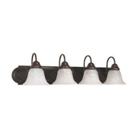 Ballerina - 4 Light - 30 in. - Vanity with Alabaster Glass Bell Shades