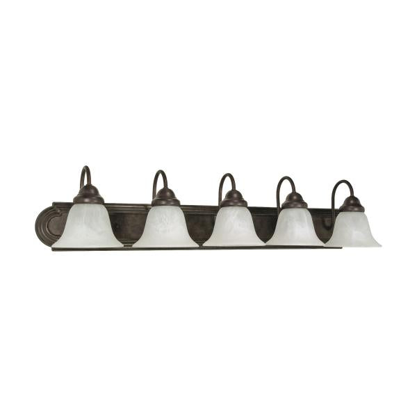 Ballerina - 5 Light - 36 in. - Vanity with Alabaster Glass Bell Shades