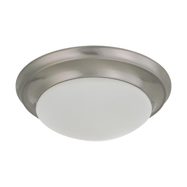 1 Light 12 in. Flush Mount Twist & Lock with Frosted White Glass