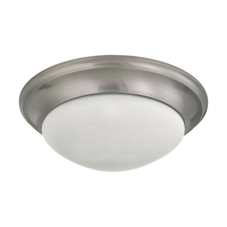 3 Light - 17 in. - Flush Mount Twist and Lock with Frosted White Glass