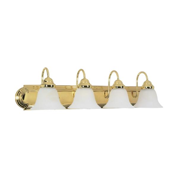 Ballerina - 4 Light - 30 in. - Vanity with Alabaster Glass Bell Shades