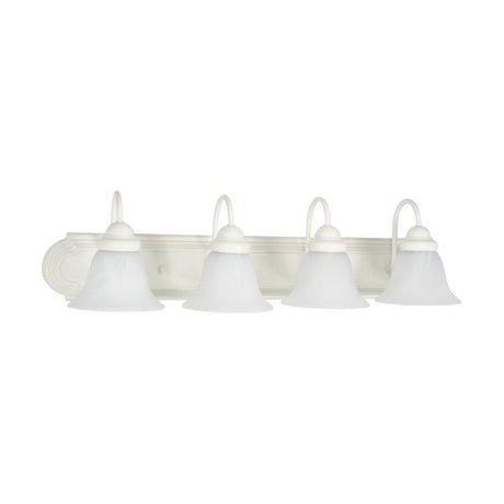 Ballerina - 4 Light - 30 in. - Vanity with Alabaster Glass Bell Shades