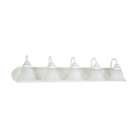 Ballerina - 5 Light - 36 in. - Vanity with Alabaster Glass Bell Shades