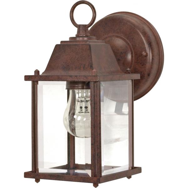 1 Light - 8-5/8 in. - Wall Lantern - Cube Lantern with Clear Beveled Glass - Color retail packaging