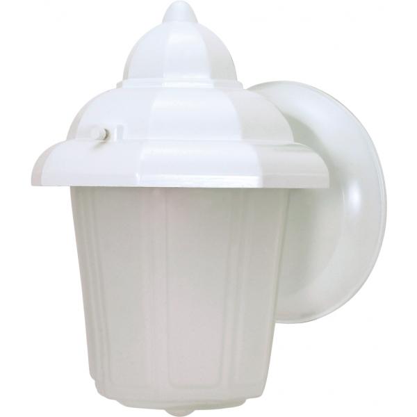 1 Light - 8-7/8 in. - Wall Lantern - Hood Lantern with Satin Frosted Glass - Color retail packaging