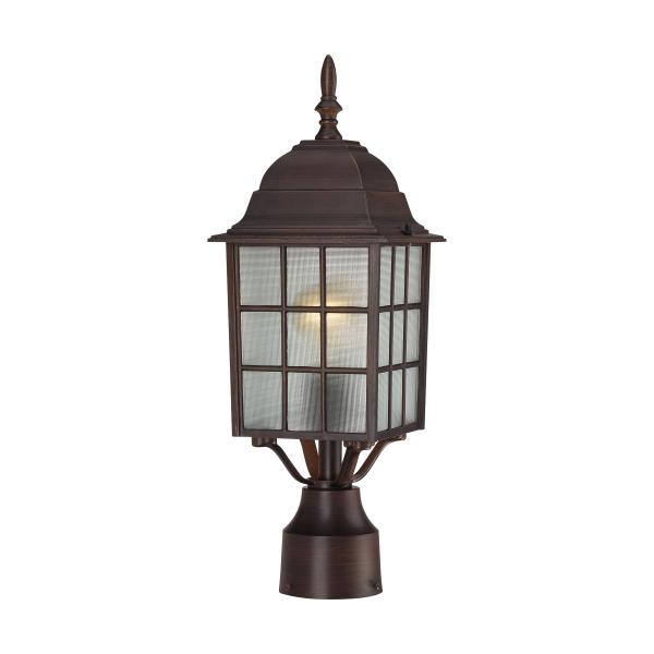 Adams - 1 Light - 17 in. - Outdoor Post with Frosted Glass - Color retail packaging