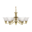 Empire - 6 Light - 26 in. - Chandelier with Alabaster Glass Bell Shades