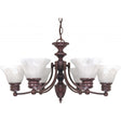 Empire - 6 Light - 26 in. - Chandelier with Alabaster Glass Bell Shades