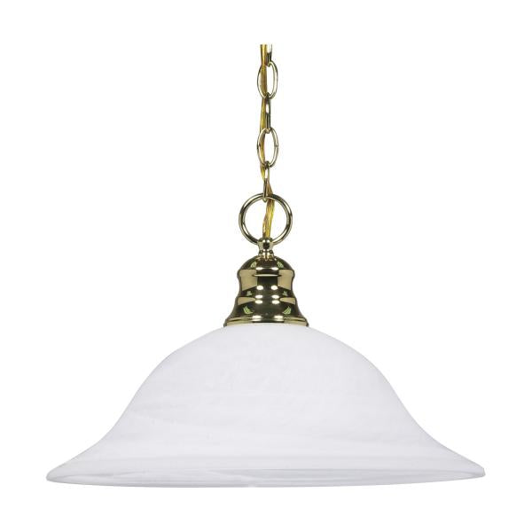 1 Light - 16 in. - Pendant - Alabaster Glass