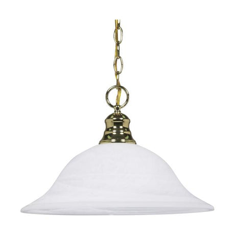 1 Light - 16 in. - Pendant - Alabaster Glass