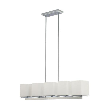 Bento - 5 Light - Island Pendant with Satin White Glass