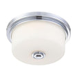 Soho - 2 Light - Medium Flush Fixture with Satin White Glass