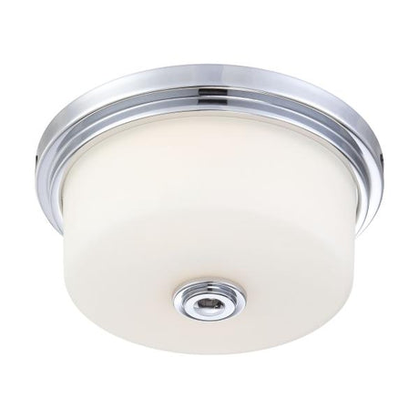 Soho - 2 Light - Medium Flush Fixture with Satin White Glass