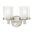 Decker - 2 Light - Vanity Fixture with Clear and Frosted Glass