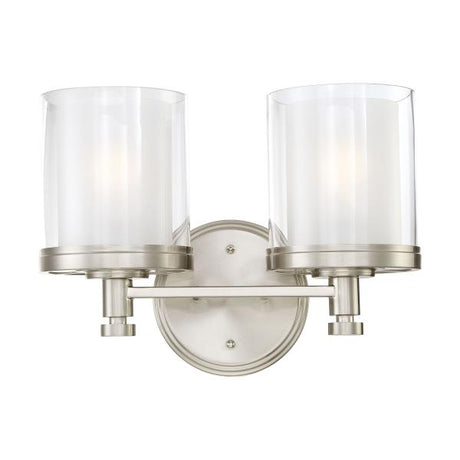 Decker - 2 Light - Vanity Fixture with Clear and Frosted Glass