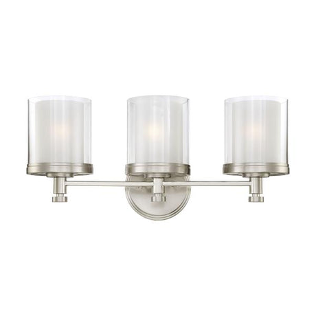 Decker - 3 Light - Vanity Fixture with Clear and Frosted Glass