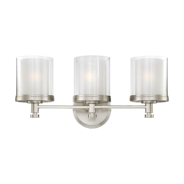 Decker - 3 Light - Vanity Fixture with Clear and Frosted Glass