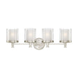 Decker - 4 Light - Vanity Fixture with Clear and Frosted Glass