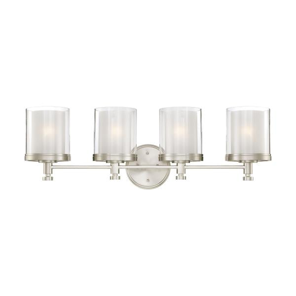 Decker - 4 Light - Vanity Fixture with Clear and Frosted Glass