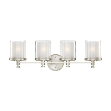 Decker - 4 Light - Vanity Fixture with Clear and Frosted Glass