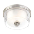 Decker - 2 Light - Medium Flush Fixture with Clear and Frosted Glass